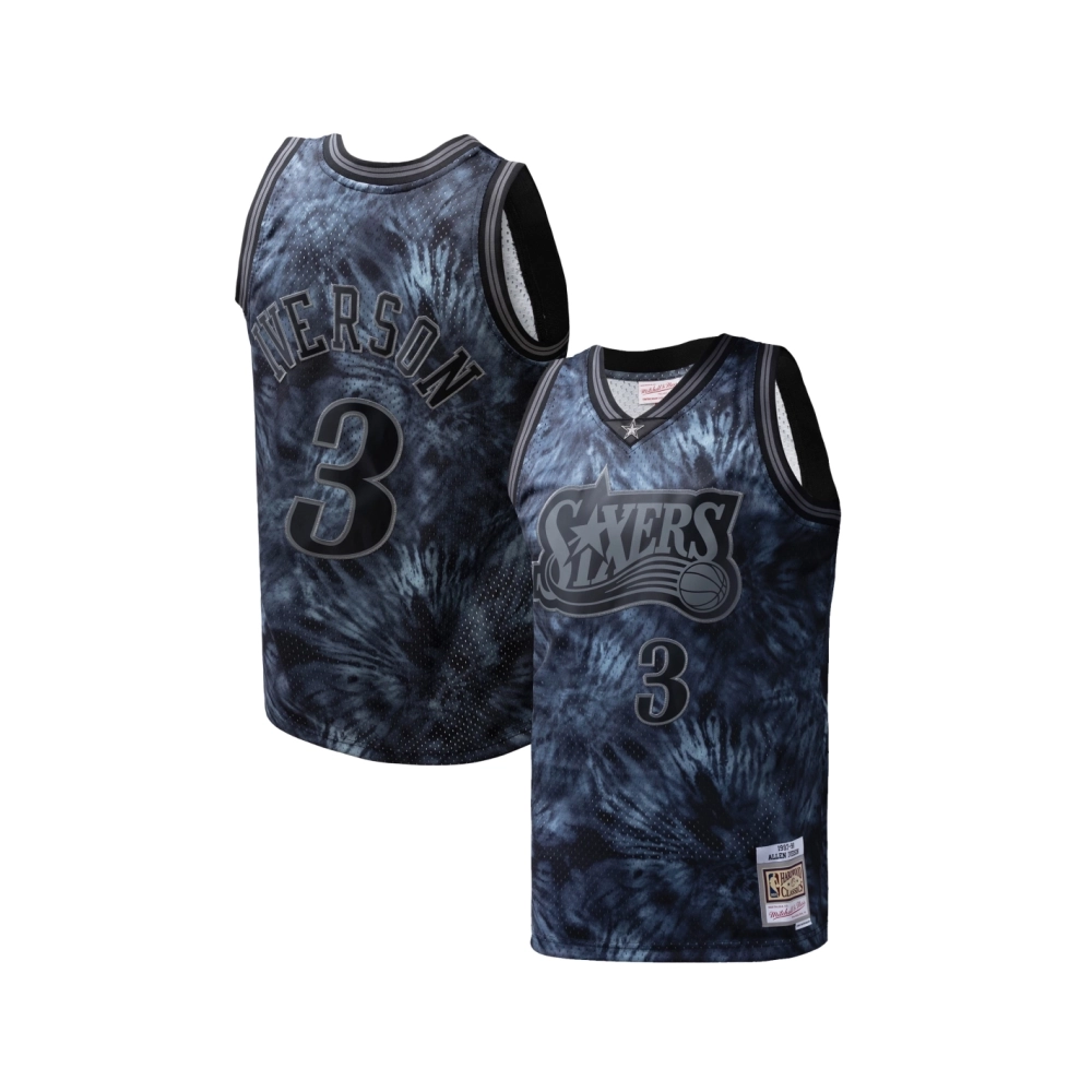 Mens Philadelphia 76ers Allen Iverson Black Hardwood Classics 1997 98 Tie-Dye Swingman Jersey,Philadelphia 128ers,NBA,JERSEY wit