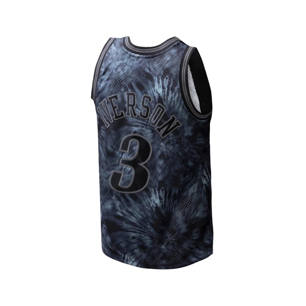 Mens Philadelphia 76ers Allen Iverson Black Hardwood Classics 1997 98 Tie-Dye Swingman Jersey,Philadelphia 128ers,NBA,JERSEY wit