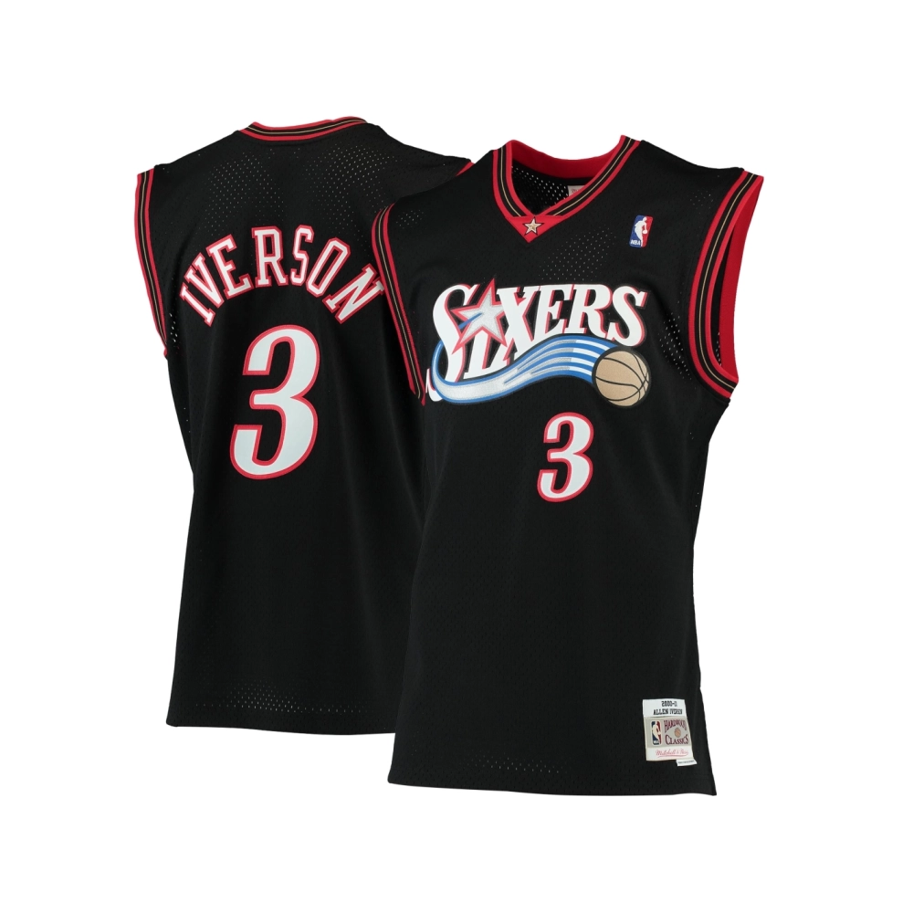 Mens Philadelphia 76ers Allen Iverson Black 2000 01 Hardwood Classics Swingman Jersey,Philadelphia 130ers,NBA,JERSEY with free s