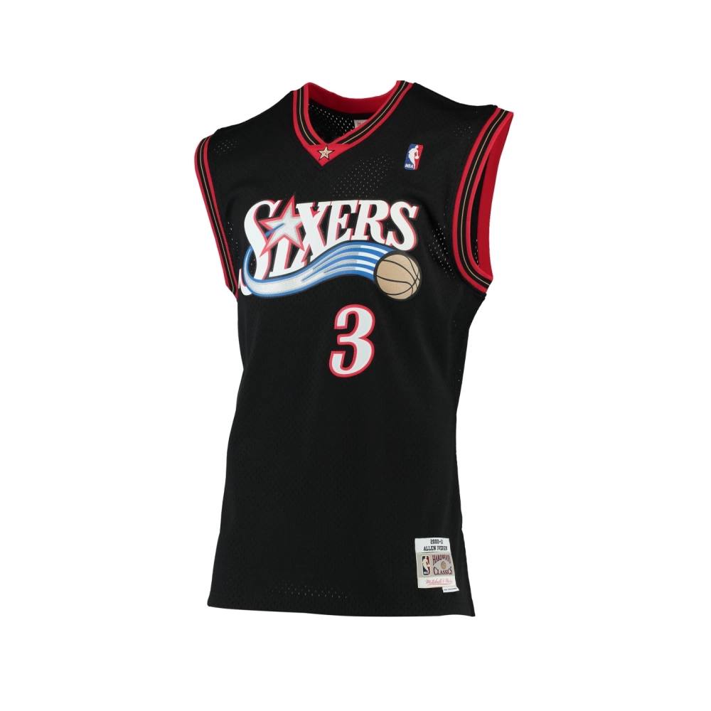 Mens Philadelphia 76ers Allen Iverson Black 2000 01 Hardwood Classics Swingman Jersey,Philadelphia 130ers,NBA,JERSEY with free s
