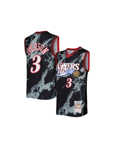 Mens Philadelphia 76ers Allen Iverson Black 2000 01 Hardwood Classics Marble Swingman Jersey,Philadelphia 131ers,NBA,JERSEY with