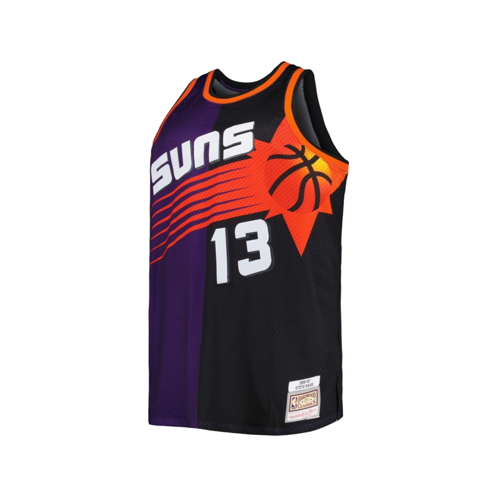 Mens Phoenix Suns Steve Nash Purple Black Big Tall Hardwood Classics 1996 97 Split Swingman Jersey,Phoenix Suns,NBA,JERSEY with 