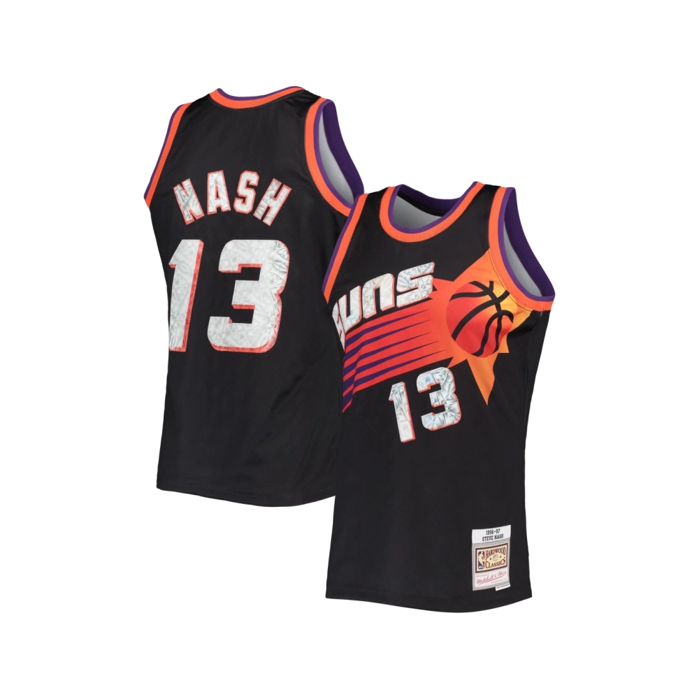 Mens Phoenix Suns Steve Nash Black 1996 97 Hardwood Classics NBA 75th Anniversary Diamond Swingman Jersey,Phoenix Suns,NBA,JERSE