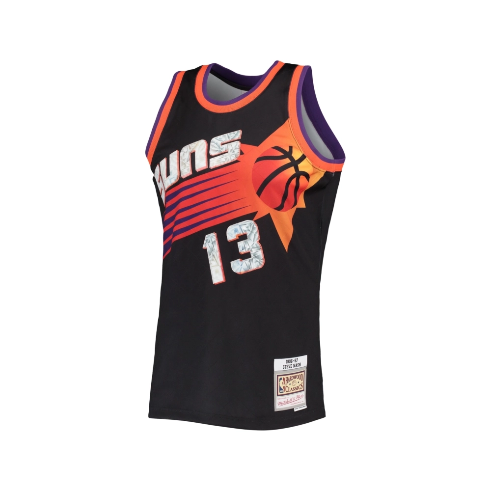 Mens Phoenix Suns Steve Nash Black 1996 97 Hardwood Classics NBA 75th Anniversary Diamond Swingman Jersey,Phoenix Suns,NBA,JERSE
