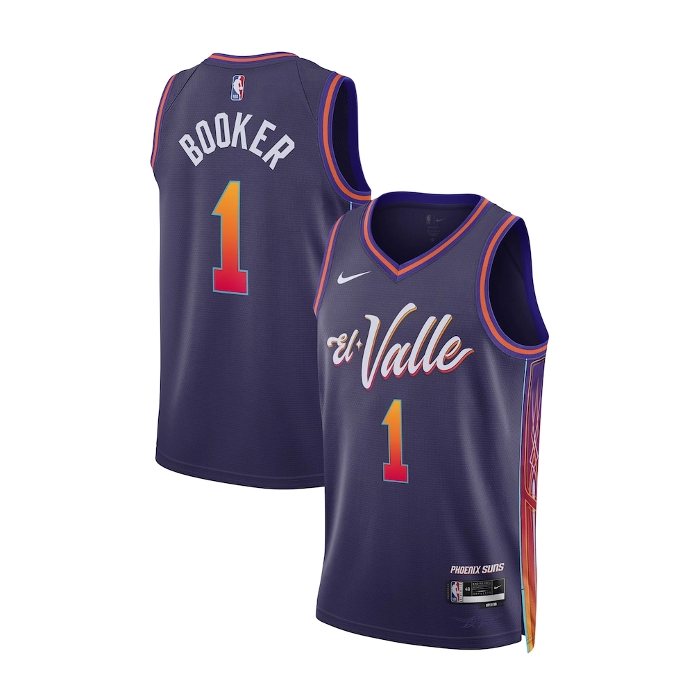 Devin Booker Phoenix Suns Unisex 2023 24 Swingman Jersey Purple City Edition,Phoenix Suns,NBA,JERSEY with free shipping