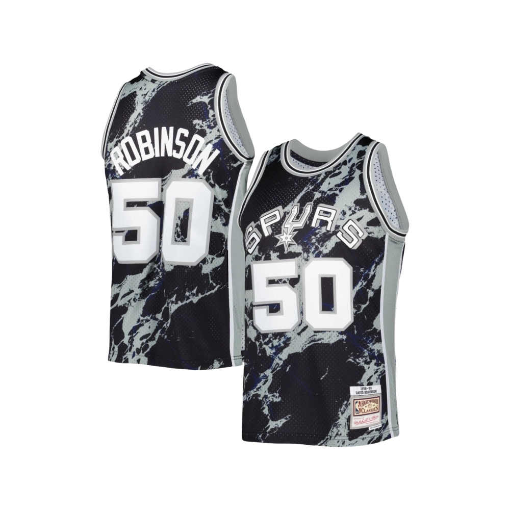 Mens San Antonio Spurs David Robinson Black 1998 99 Hardwood Classics Marble Swingman Jersey,San Antonio Spurs,NBA,JERSEY with f