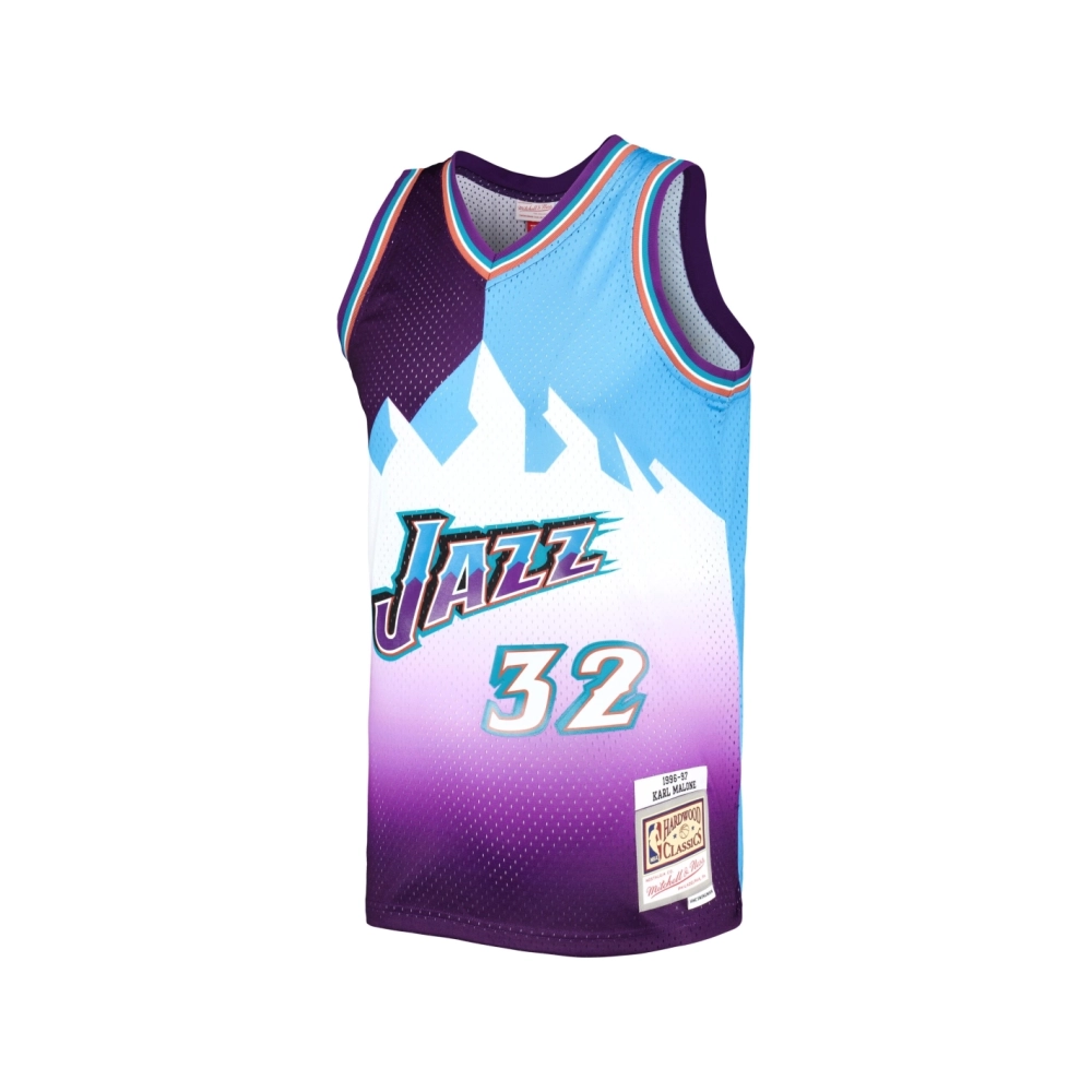 Mens Utah Jazz Karl Malone Purple Turquoise Hardwood Classics 1996 97 Split Swingman Jersey,Utah Jazz,NBA,JERSEY with free shipp