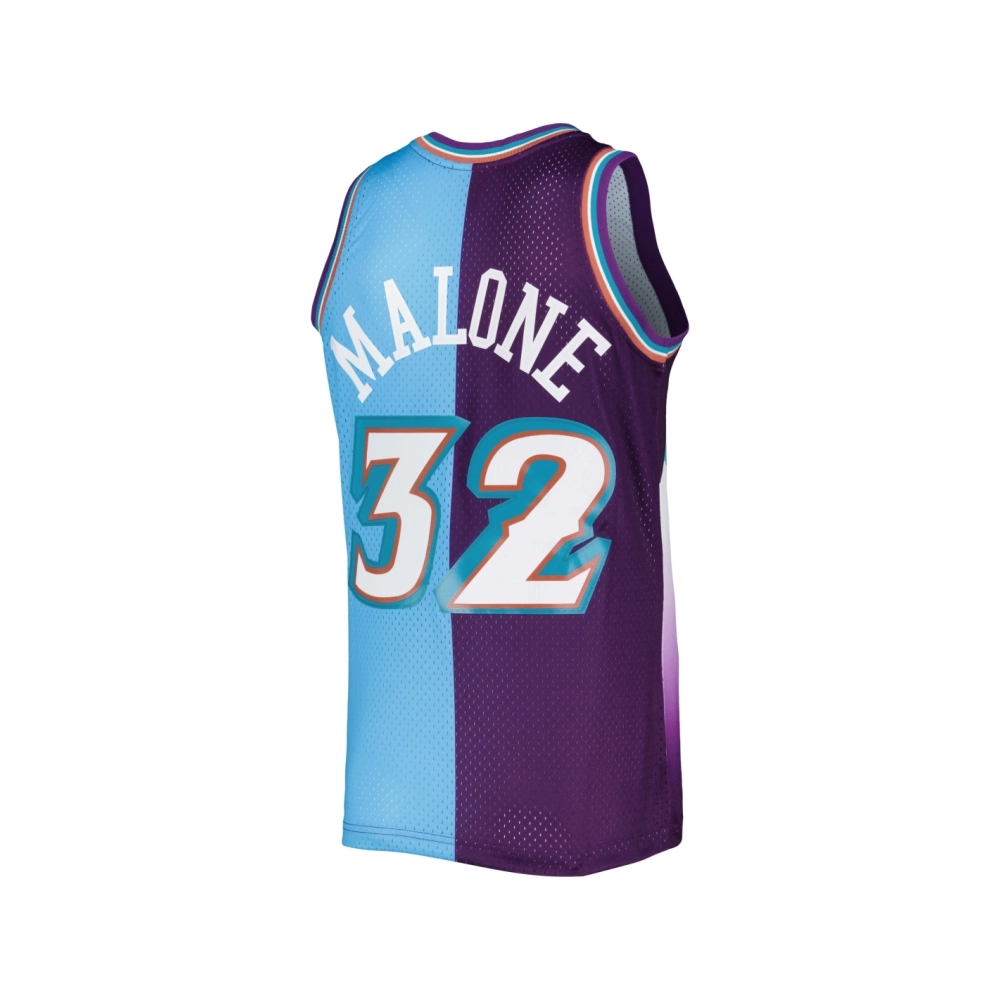 Mens Utah Jazz Karl Malone Purple Turquoise Hardwood Classics 1996 97 Split Swingman Jersey,Utah Jazz,NBA,JERSEY with free shipp
