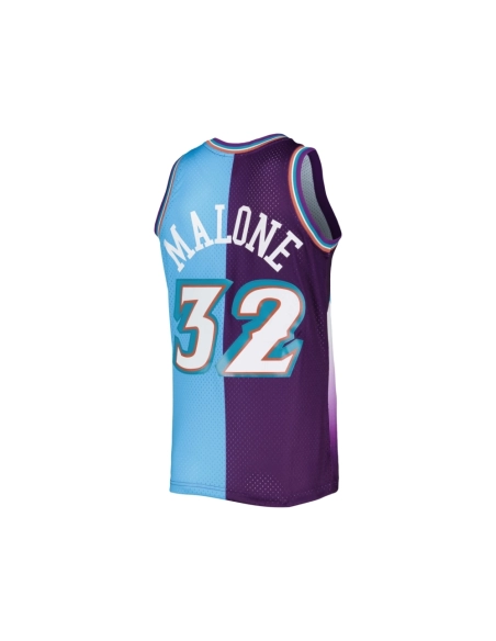 Mens Utah Jazz Karl Malone Purple Turquoise Hardwood Classics 1996 97 Split Swingman Jersey,Utah Jazz,NBA,JERSEY with free shipp
