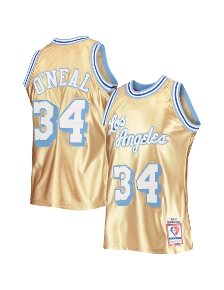Mens Los Angeles Lakers Shaquille ONeal Gold 75th Anniversary 1996 97 Hardwood Classics Swingman Jersey,Los Angeles Lakers,NBA,J