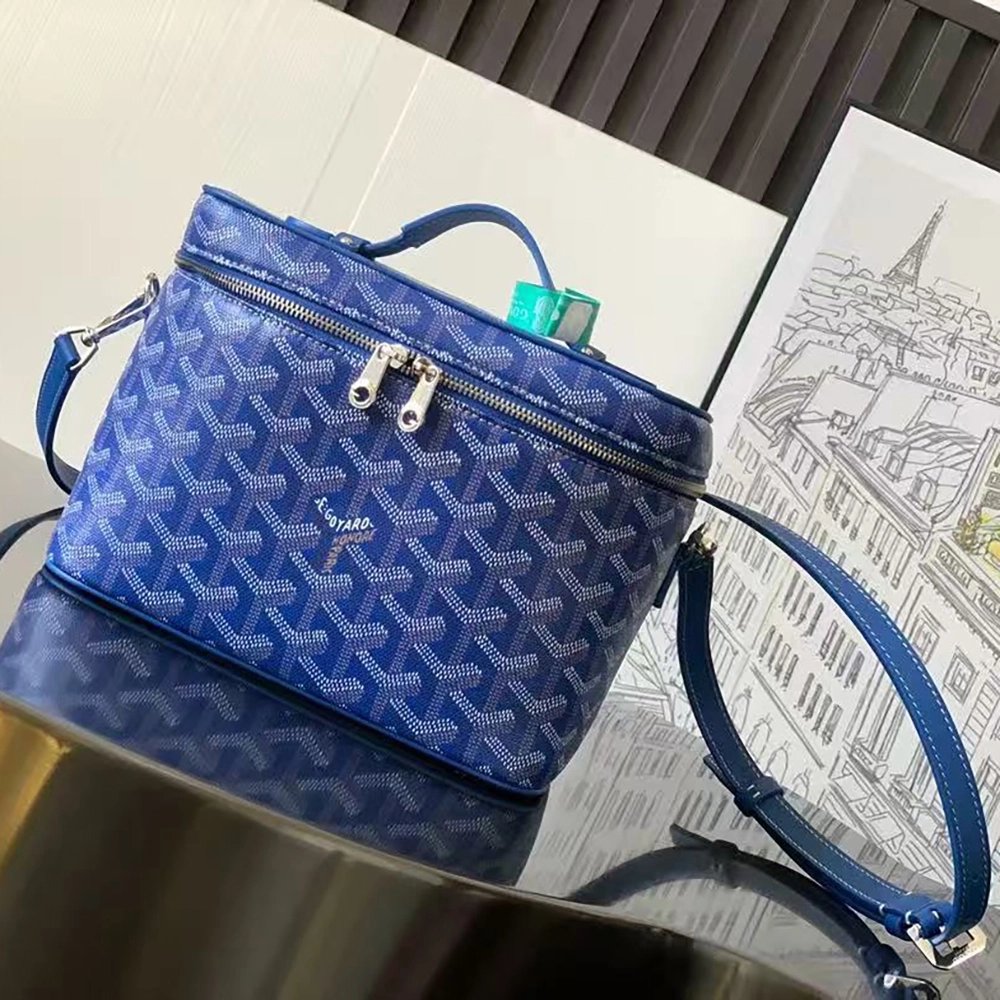 Goyard Muse Vanity Case Bags Sky Blue 10CL10P 20X16X14cm,Goyard Bags