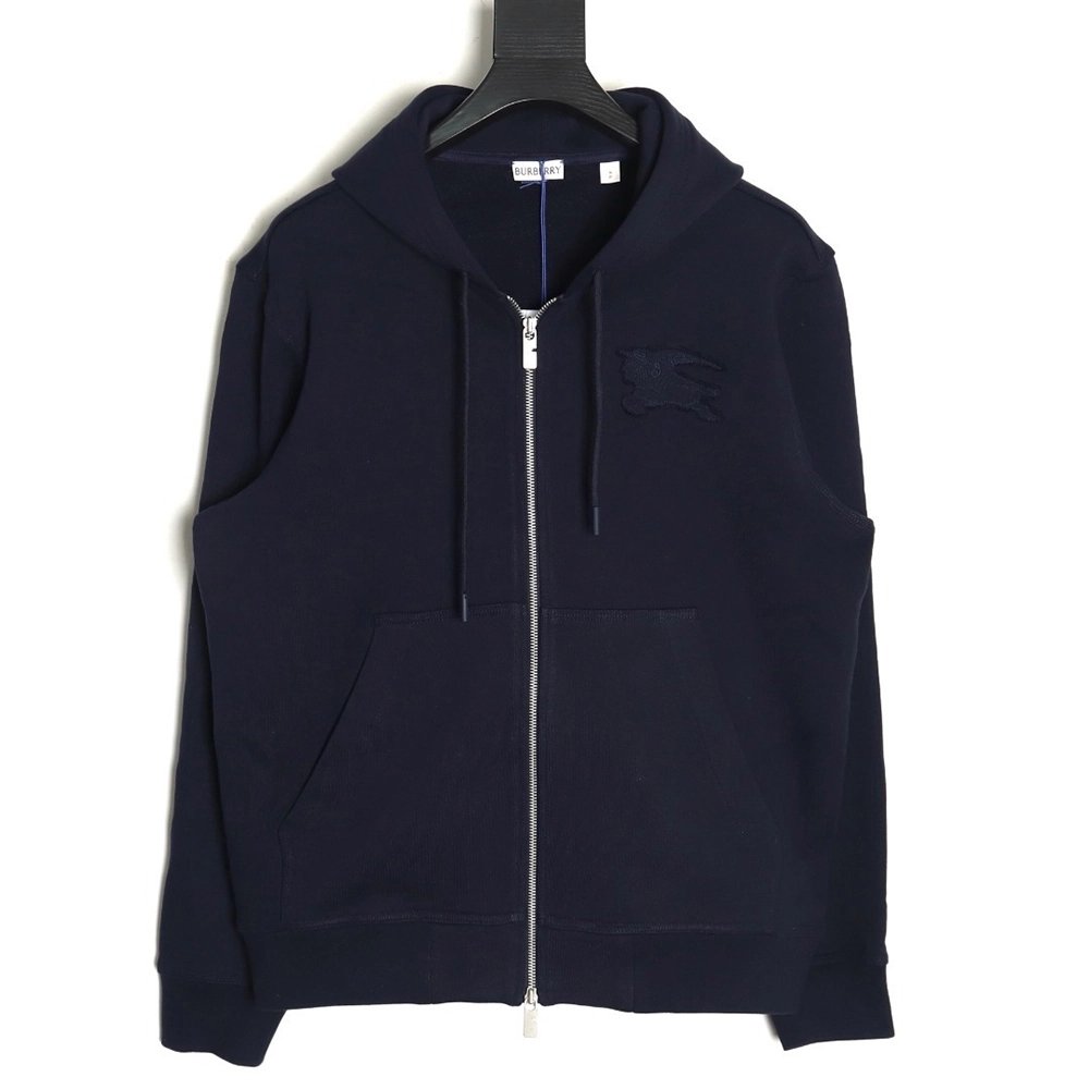 Burberry War Horse Patched Zip-Up Hoodie,Burberry