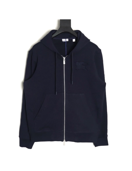 Burberry War Horse Patched Zip-Up Hoodie,Burberry
