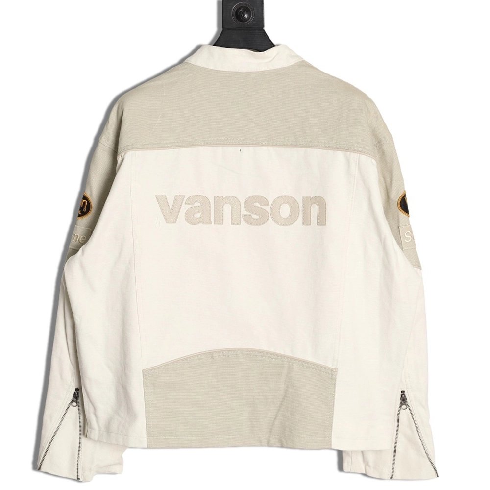Supreme Vanson Leathers Cordura joint logo patch zipper patch jacket,Supreme