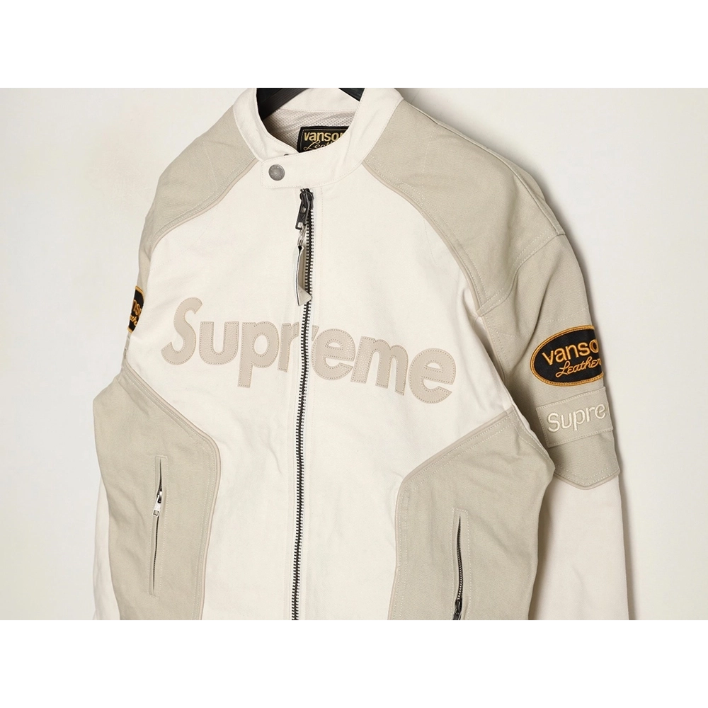 Supreme Vanson Leathers Cordura joint logo patch zipper patch jacket,Supreme