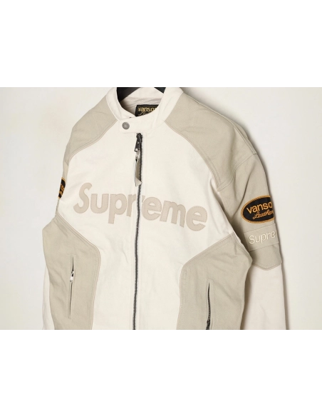 Supreme Vanson Leathers Cordura joint logo patch zipper patch jacket,Supreme