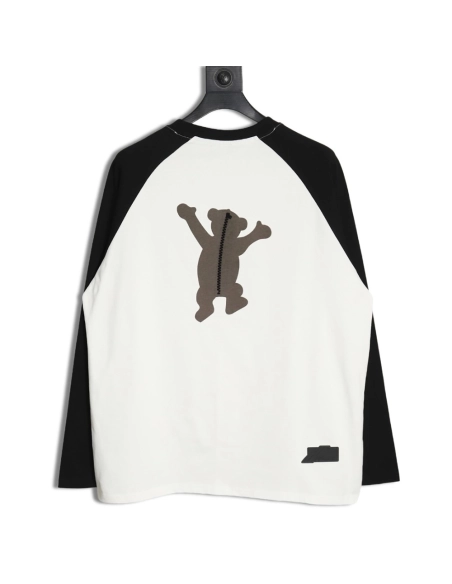 We11done Raising Hand Bear Colorblock Long Sleeve,We11done