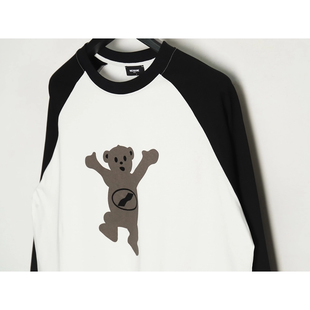 We11done Raising Hand Bear Colorblock Long Sleeve,We11done