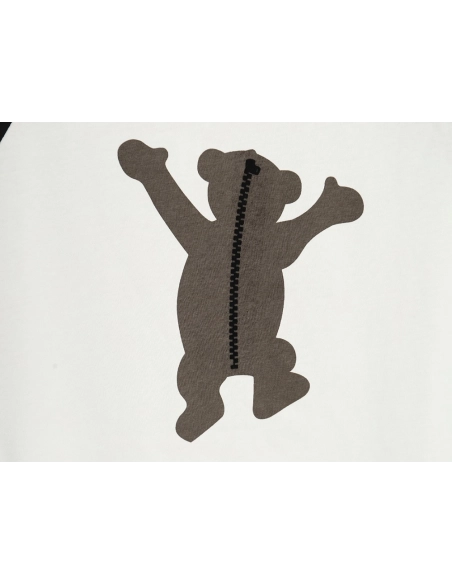 We11done Raising Hand Bear Colorblock Long Sleeve,We11done