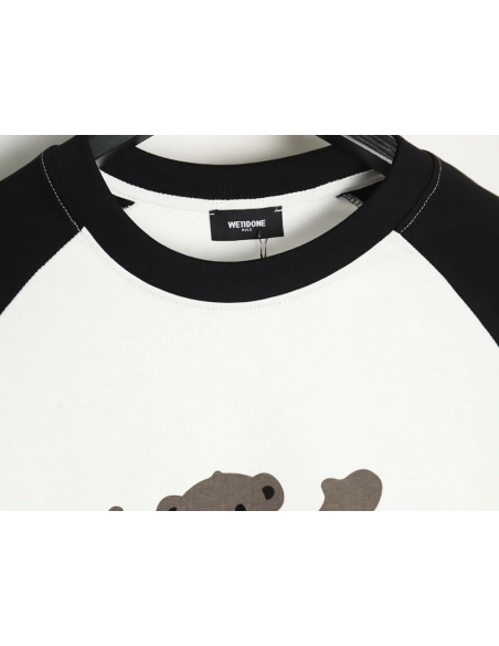 We11done Raising Hand Bear Colorblock Long Sleeve,We11done