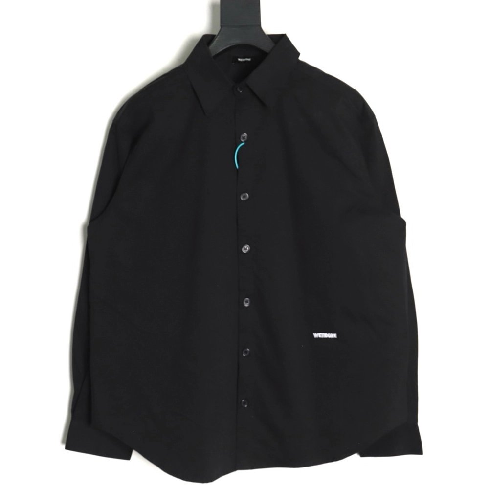 We11done simple LOGO letter embroidery lapel long-sleeved shirt TSK1,We11done