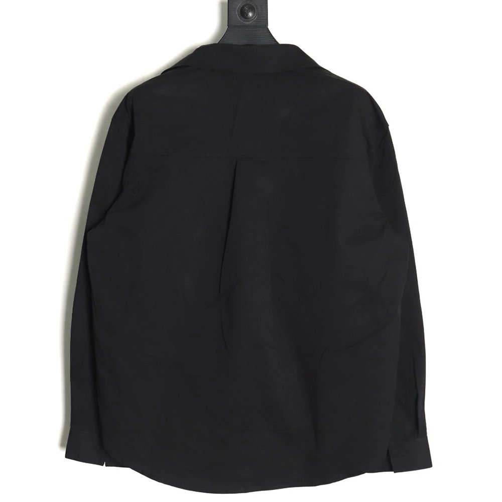 We11done simple LOGO letter embroidery lapel long-sleeved shirt TSK1,We11done