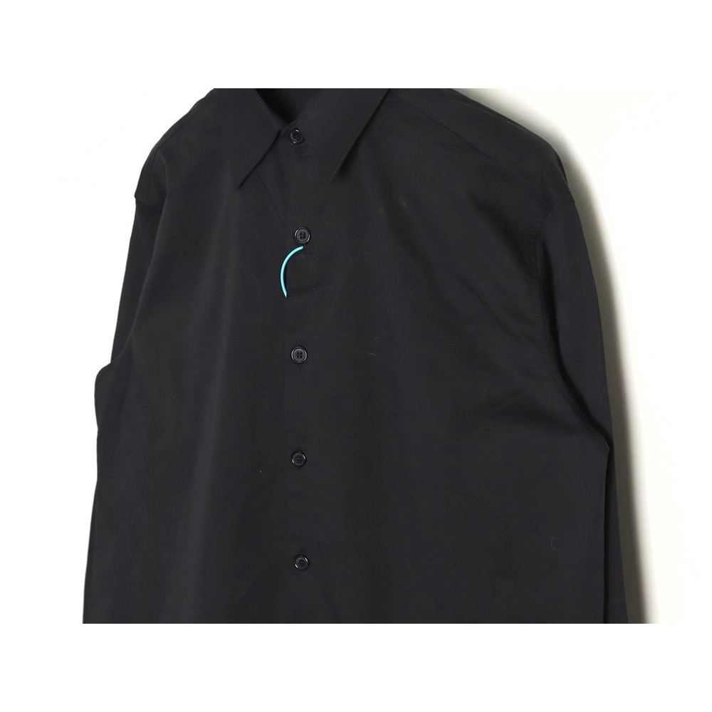 We11done simple LOGO letter embroidery lapel long-sleeved shirt TSK1,We11done