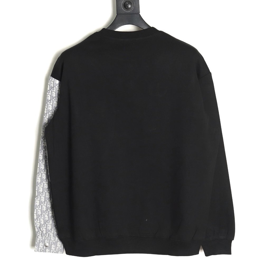 Dior embroidered paneled crew neck sweatshirt,Dior