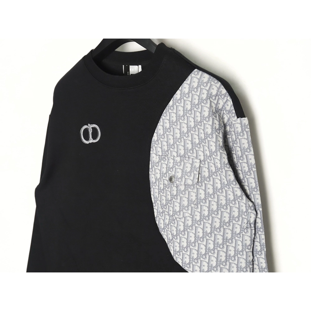 Dior embroidered paneled crew neck sweatshirt,Dior
