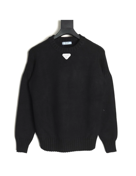 Prada inverted triangle knit crew neck sweater TSK1,Prada