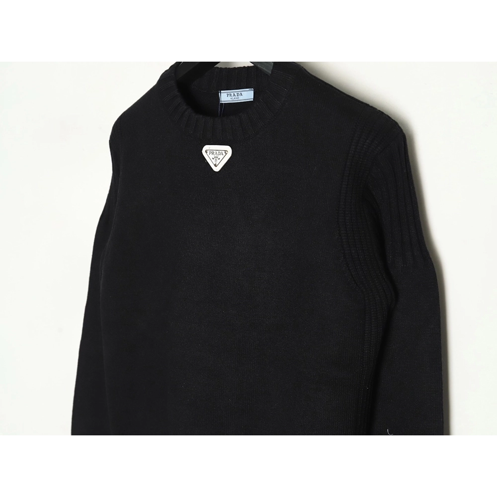 Prada inverted triangle knit crew neck sweater TSK1,Prada