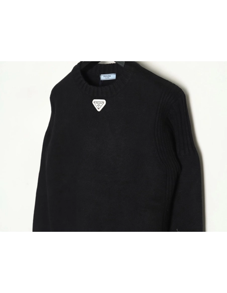 Prada inverted triangle knit crew neck sweater TSK1,Prada