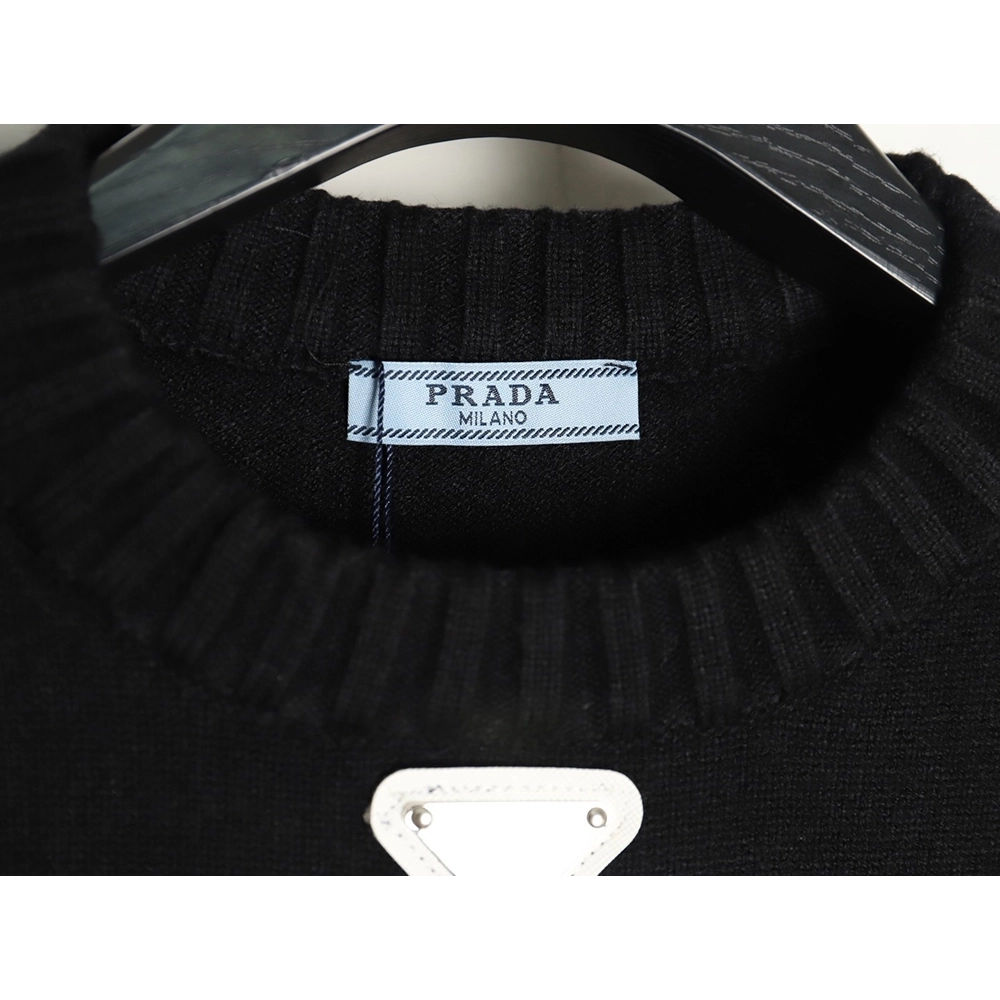 Prada inverted triangle knit crew neck sweater TSK1,Prada
