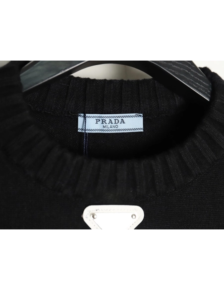 Prada inverted triangle knit crew neck sweater TSK1,Prada