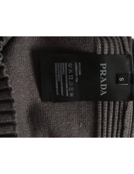 Prada inverted triangle knit crew neck sweater,Prada