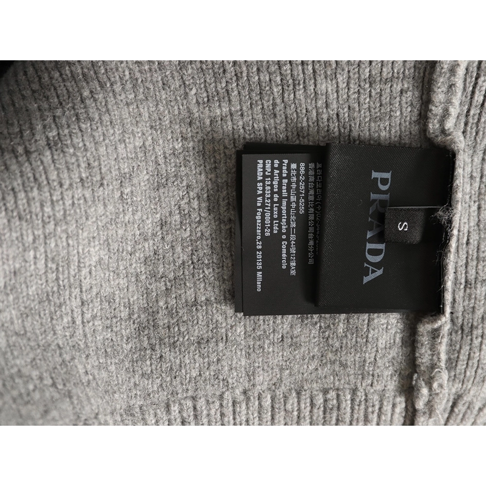 Prada inverted triangle knitted zipper cardigan jacket,Prada