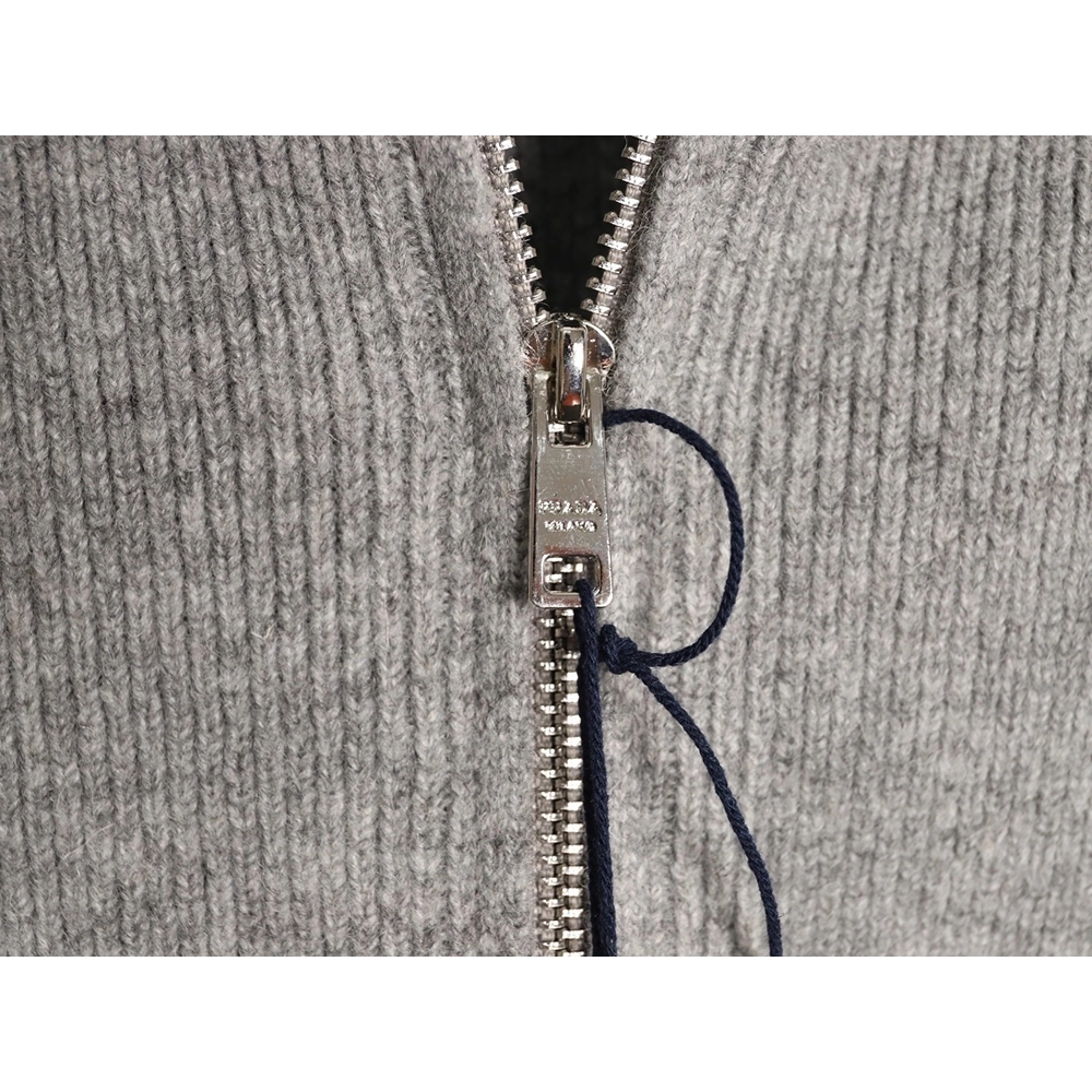 Prada inverted triangle knitted zipper cardigan jacket,Prada