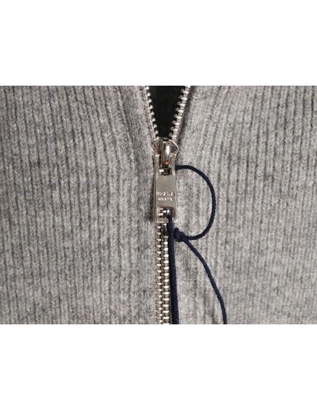 Prada inverted triangle knitted zipper cardigan jacket,Prada