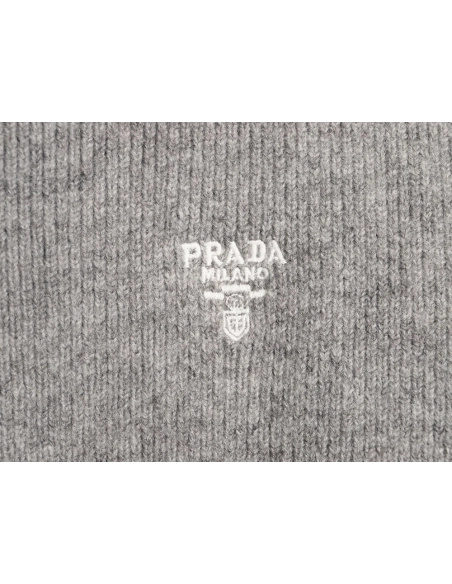 Prada inverted triangle knitted zipper cardigan jacket,Prada