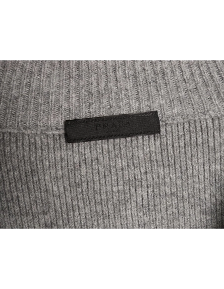 Prada inverted triangle knitted zipper cardigan jacket,Prada