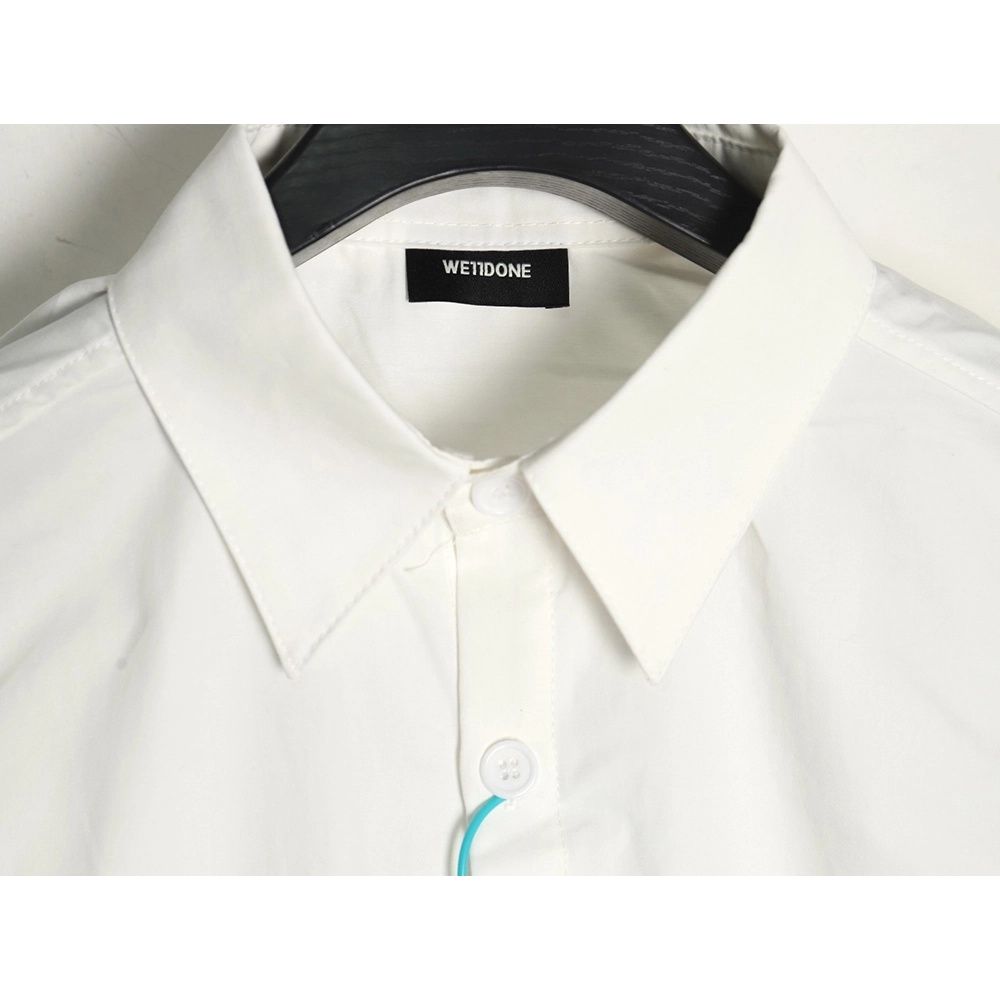 We11done simple LOGO letter embroidery lapel long-sleeved shirt,We11done