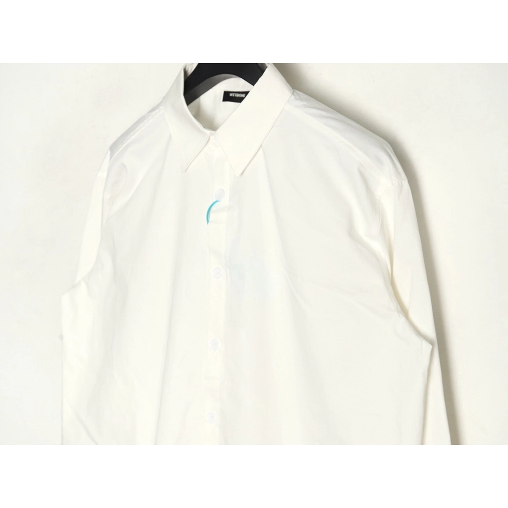 We11done simple LOGO letter embroidery lapel long-sleeved shirt,We11done