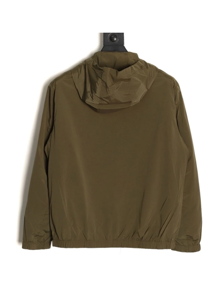 Prada chest red stripe zip-up hooded jacket TSK1,Prada