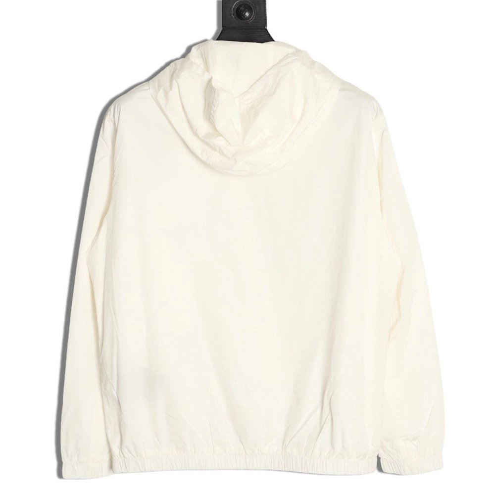 Prada chest red stripe zip-up hooded jacket,Prada