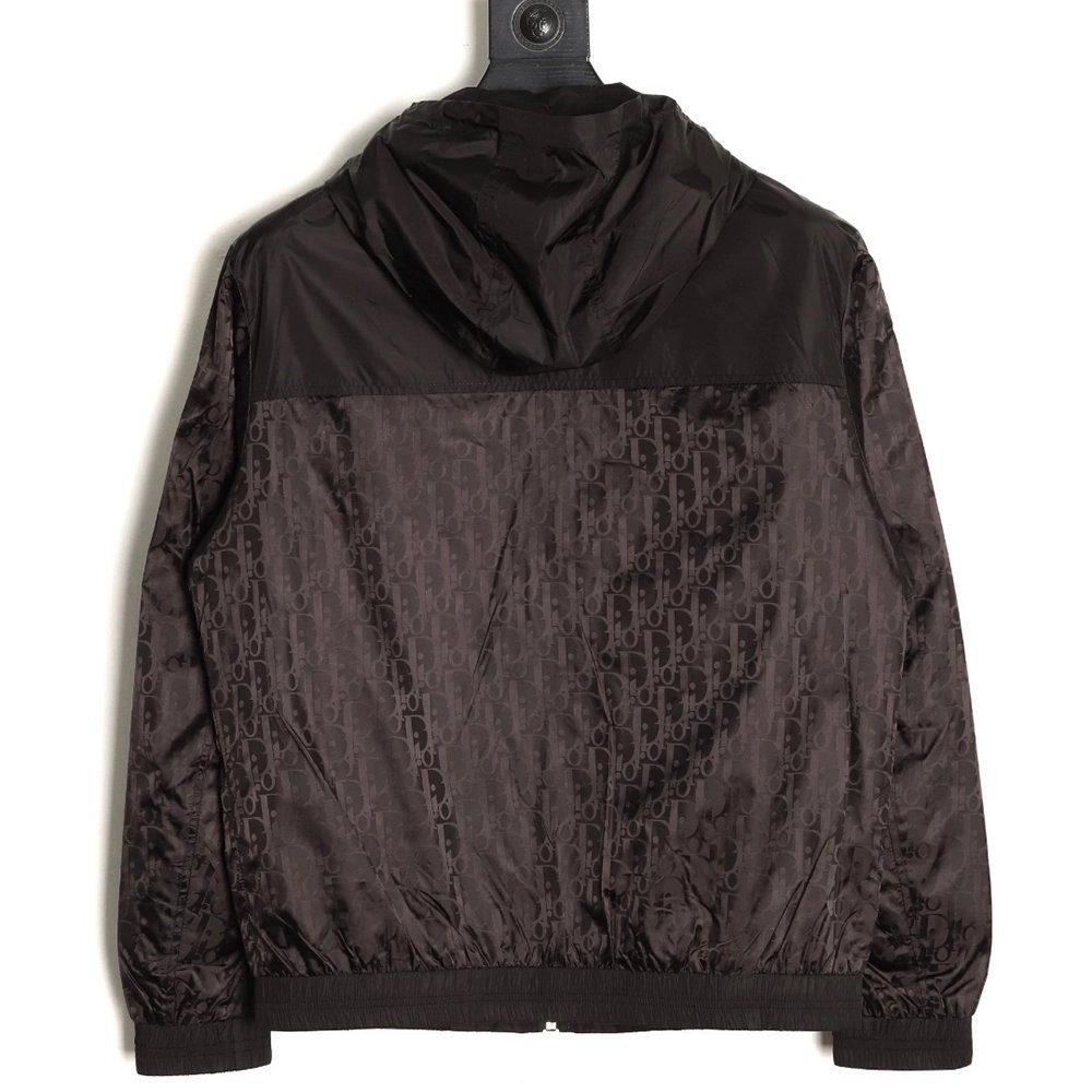 Dior chest letter logo full print patchwork hooded jacket TSK1,Dior