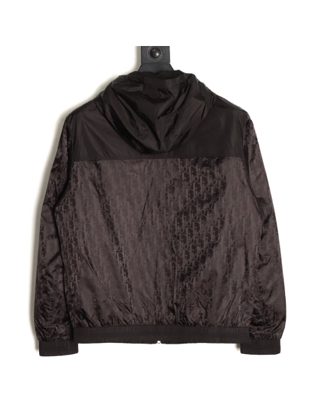 Dior chest letter logo full print patchwork hooded jacket TSK1,Dior