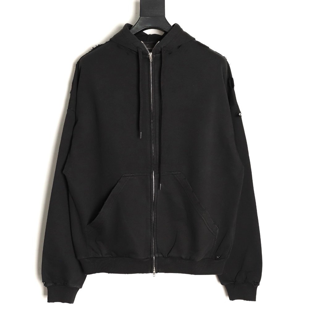 Balenciaga red masking tape zip-up hooded jacket,Balenciaga