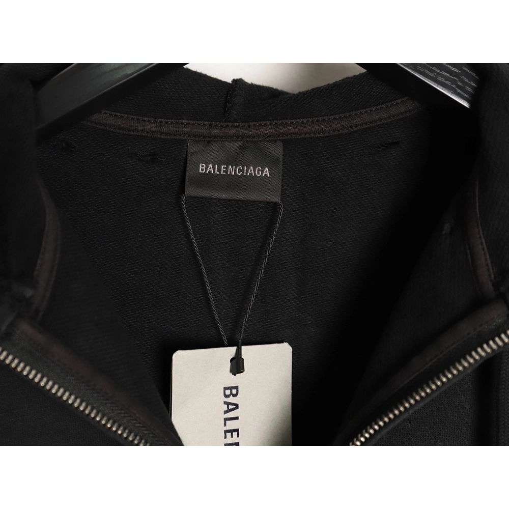 Balenciaga red masking tape zip-up hooded jacket,Balenciaga